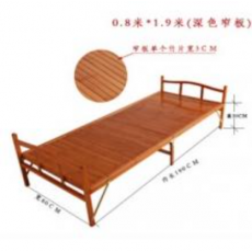 红枫 竹制多功能床单人露营单人床休息结实折叠午休床竹子 1.98X0.8米窄片深色 竹床类
