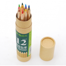 晨光（M&G） 木质彩铅原木彩色铅笔pp筒装绘画铅笔 12色彩铅牛皮纸筒装AWP34308
