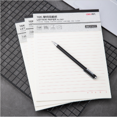 得力3427单线信稿纸-70g-266*190mm(计价单位：3本/包)