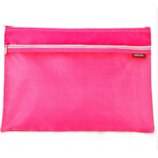 得力透气双层柔质收纳袋5843A5拉链袋 单只装 颜色随机