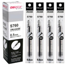 得力（deli）黑色笔芯 中性笔/水笔/签字笔替芯20支装S760子弹头0.5mm(黑)20支