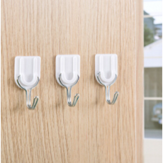 茶花 厨房挂钩贴浴室强力粘钩子挂衣钩衣服门后挂钩方圆五金款 2只装