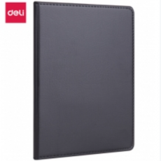 皮面本 得力(deli)25K80张商务经典皮面本办公用品 会议记事本笔记本子文具 黑7901