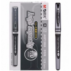 晨光文具中性笔1.0mm大笔画签字笔学生专用黑色水笔水性AGP13604 黑色