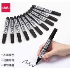 得力(deli)黑色粗头物流油性记号笔大头笔 10支/盒6881 办公用品