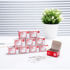 得力（deli）镀镍金属彩色回形针筒装办公用品防锈回型曲别针文具 3#镀镍回形针(100枚) 0018