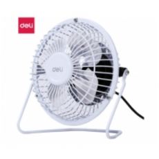 得力(deli)USB全金属迷你桌面风扇/小风扇/电风扇/学生宿舍风扇 白色