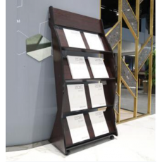 简约报刊架组合期刊架木质架落地书报架创意杂志架报夹报纸架子学校图书馆单位资料架 1092#