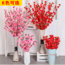 仿真桃花枝65cm 单支