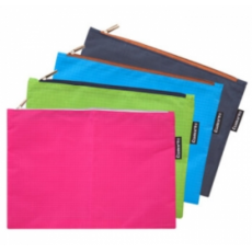 齐心（COMIX）A2157 单层彩色防水收纳袋文件袋文具袋拉链袋 红色 B6