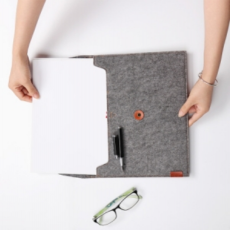 齐心(Comix) A5203 毛毡材质 多面夹层 办公生活文件袋/收纳袋 灰