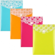 齐心(Comix) A1870 缤纷四季按扣袋/文件袋A6 竖式 颜色随机