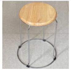 食堂圆凳 圆凳子实木钢筋凳加厚