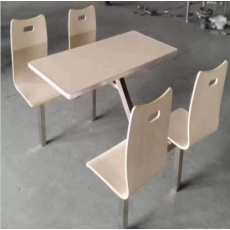 四座连体快餐桌椅