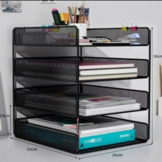 大林办公桌置物架文件收纳架文件架收纳盒办公用品大全桌面书架多层