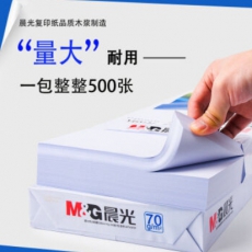 晨光（M&G）APYVS959 A4纸复印纸70g 打印纸办公用品木桨白纸草稿纸整箱 A4【70g】5包(共2500张)1箱