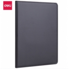 皮面本 得力(deli)25K80张商务经典皮面本办公用品 会议记事本笔记本子文具 黑7901