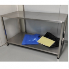 不锈钢置物架（双层桌面）规格：2100*700*845