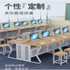 学校电脑桌微机室机房电脑桌椅培训室辅导班级双人定制椅子考试