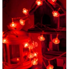 欢喜LED灯笼串220v彩灯闪灯串灯灯串红灯笼装饰灯节庆春节过年元旦布置用品 灯笼彩灯6红色