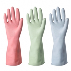 胶皮手套 （绿色+粉色+浅蓝）中号3双装 (双)