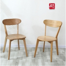 游复吟新品 餐椅家用 北欧靠背椅实木可定白橡木交叉椅圆面方面软包面餐椅咖啡椅 胡桃色方面 坐高460 背高800 坐宽440 坐深370