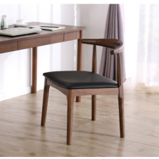 咖啡椅 钢木结构 皮革面料