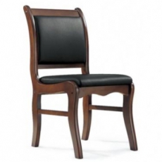 实木皮革会议靠背椅